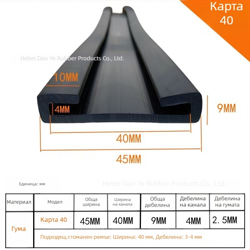 EPDM подложка за резервоар за гориво с уплътнителна лента, скоба, фиксираща лента, двойно U-образно кантоване и антиударна метална лента