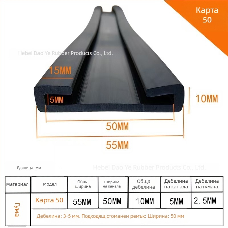 EPDM подложка за резервоар за гориво с уплътнителна лента, скоба, фиксираща лента, двойно U-образно кантоване и антиударна метална лента