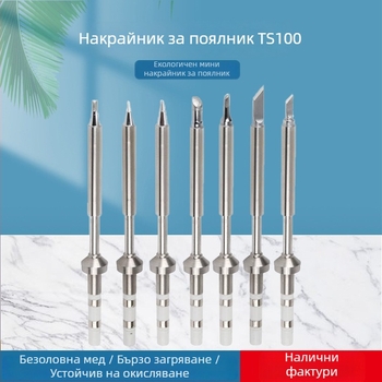 Gust Преносим паяльник TS100 с постоянна температура – набор накрайници 101: ножовиден връх, копитен връх и остър връх