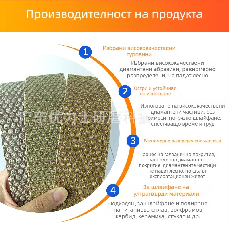 Диамантена шлайф лента за полиране на метал и дърво – повърхностно шлайфане