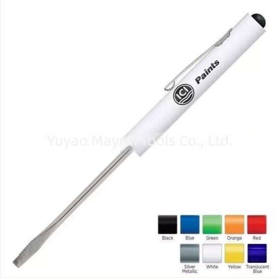 Двоен накрайник: писалковидна джобна отвертка с плосък и кръстат връх
