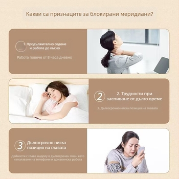 Меридиан масажор за гръб и рамена с масажна плоча за потропване и пръчка за сухожилия и мускули (Традиционна китайска медицина)