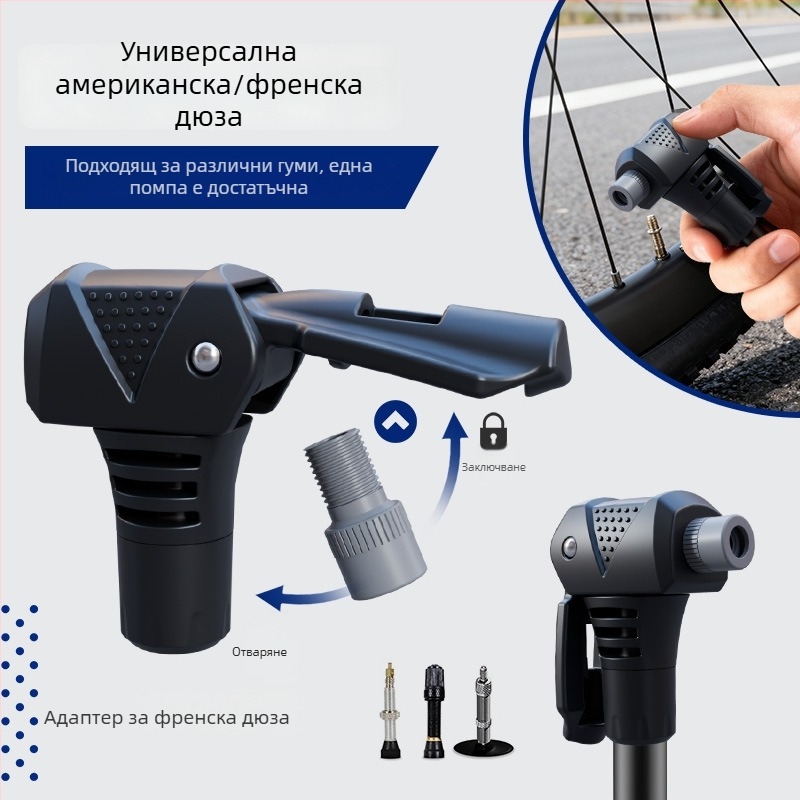 Bomb преносима помпа за велосипед с манометър за планински велосипеди, 160 PSI