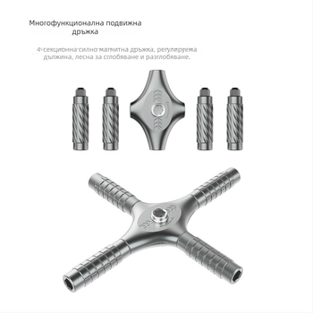 34-в-1 многофункционална отвертка с трещотка, S2 инструментална стомана — Phillips глава, плоска глава и вътрешен шестограмен бит за разглобяване и ремонт