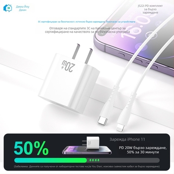 Apple PD20W USB-C кабели за данни и бързо зареждане — комплект