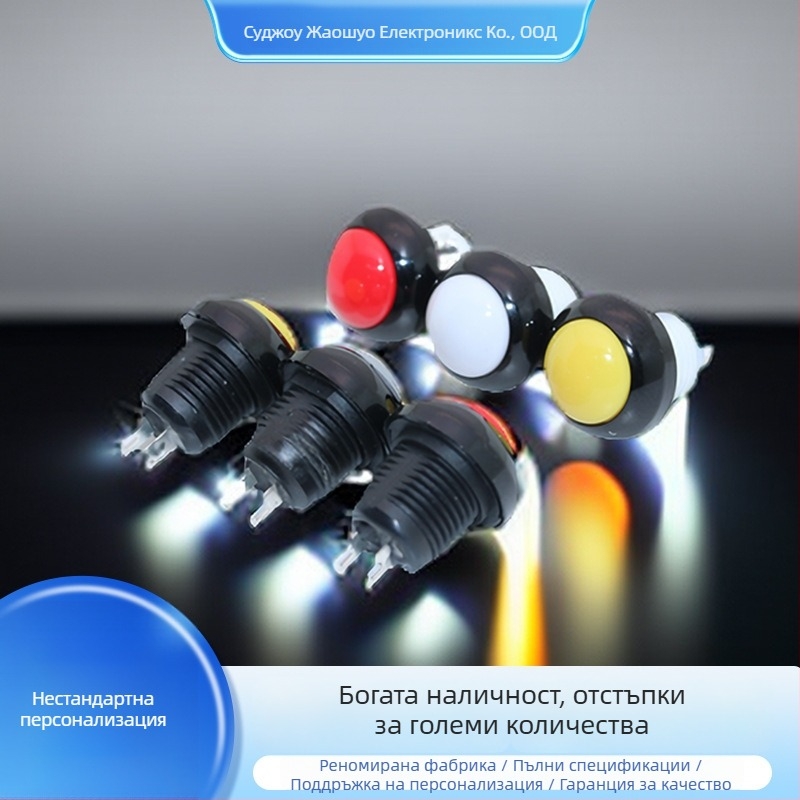 Персонализиран индустриален бутон-превключвател C312W серия – дълготраен, водоустойчив, Direct-Plug, двуполюсен