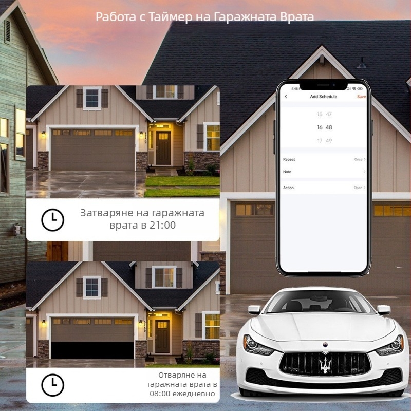Персонализиран умен Wi-Fi превключвател за гаражна врата с мобилно управление