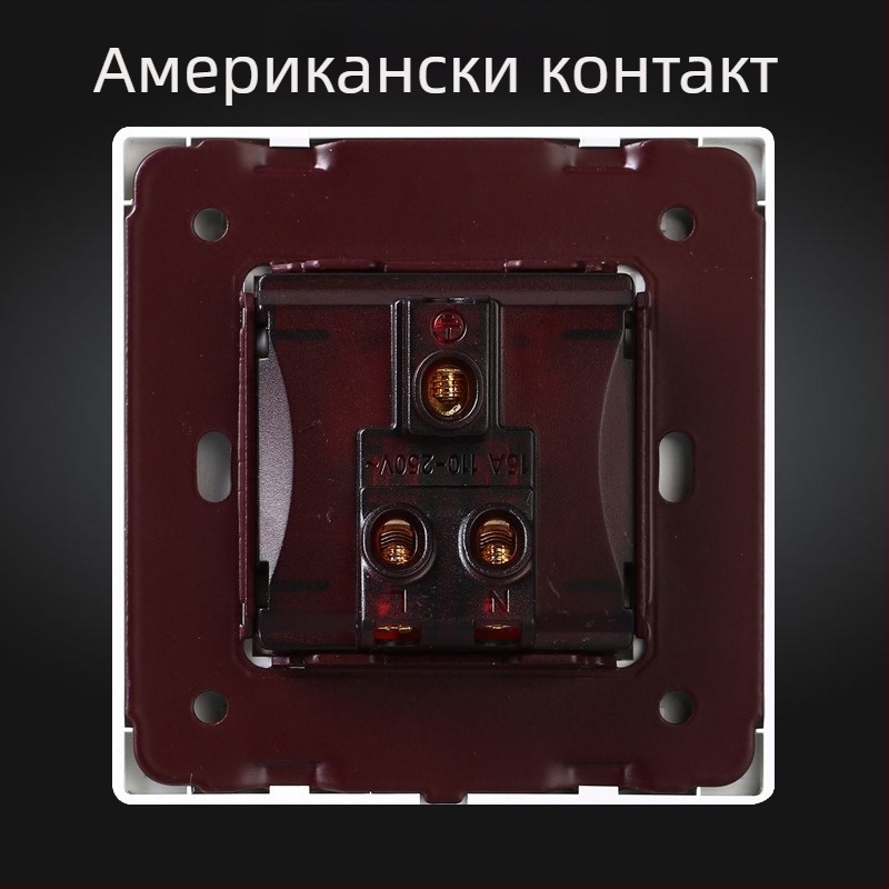 Американски стандарт 5-15R стенен контакт, панел тип 86, 110V, 15A