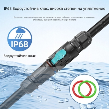LP12 конектор, 2-6-жилен, прав щепсел, фланцов разъём за моторни системи и авиационна индустрия, LED осветление, IP68 водоустойчив захранващ кабел