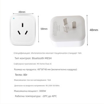 Умен изходен превключвател, свързан към Mi Home XiaoAi Bluetooth Mesh Gateway за управление на MIN 16A превключвател