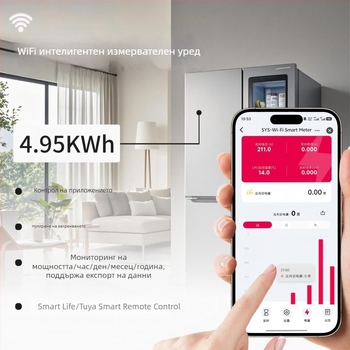 Tuya WiFi/ZigBee смарт превключвател с измерване, таймер и реле, LCD енергиен измервател, дистанционно управление чрез приложение