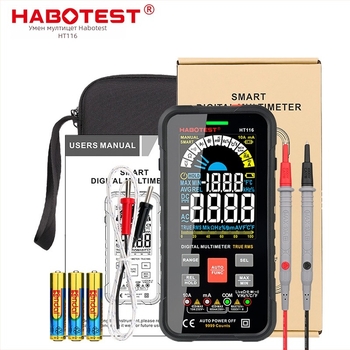 Habotest HT116 голям екран интелигентен цифров мултиметър с амперметър и автоматичен обхват