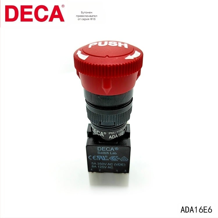 DECA ADA16E6-R22-C10R бутон за аварийно спиране IP65