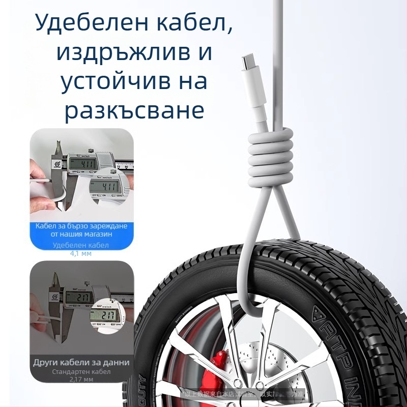 USB-C кабел за бързо зареждане до 120W за VIVO/iQOO 11 Pro и 11s, дължина 1–2 м, бял