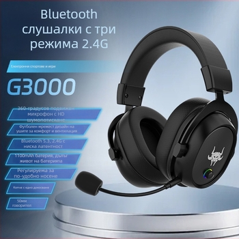 Bluetooth гейминг слушалки с висококачествен звук, над ухото, удобни за дълги игрови сесии.
