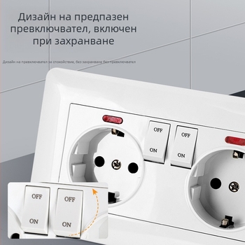 146 тип 16A бял панел за контакти по европейски стандарт, германски стил, двойно гнездо, скрит монтаж