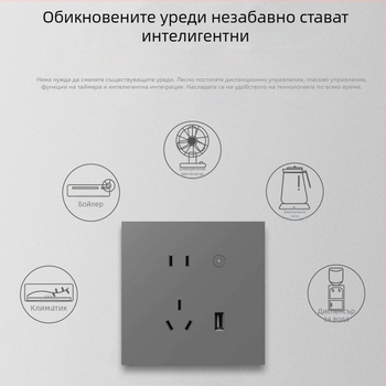 Graffiti Zigbee стенен смарт контакт с 86-тип заден корпус, гласово и мобилно дистанционно управление