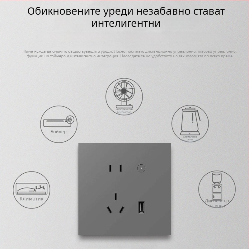 Graffiti Zigbee стенен смарт контакт с 86-тип заден корпус, гласово и мобилно дистанционно управление
