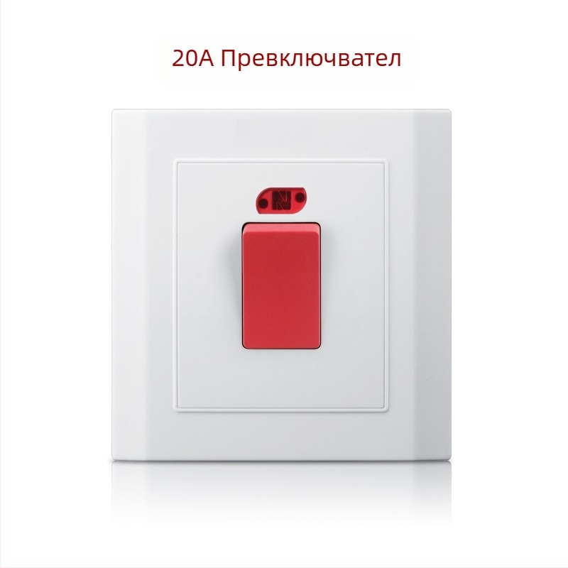 Стенно табло за превключвател със светодиоден индикатор, 20A/45A за водонагревател и климатик