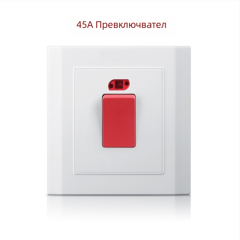 Стенно табло за превключвател със светодиоден индикатор, 20A/45A за водонагревател и климатик