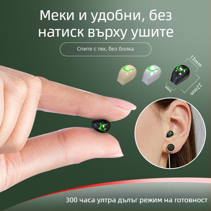 MINI21 Безжични Bluetooth слушалки, компактни и невидими, едноухи за бягане и спорт, висококачествен звук, модел 2025