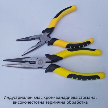 Индустриални клещи за електротехници с дълъг нос, хром-ванадиева стомана, 6 и 8 инча, преносими, за обелване на кабели