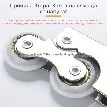 Двоен колелца за гардеробни плъзгащи врати, висок товар, лагер 608