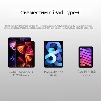 Lightning към Type-C 2-в-1 кабелен адаптер за слушалки за iPhone 15: музика, обаждания и игри