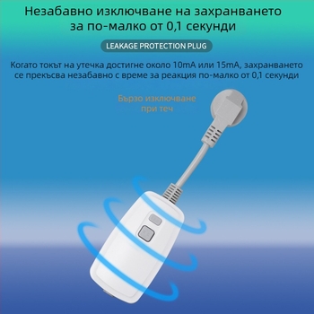 Щепсел с защита от токови утечки и превключвател за бойлери, климатици и електрически смесители