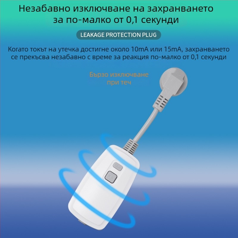 Щепсел с защита от токови утечки и превключвател за бойлери, климатици и електрически смесители