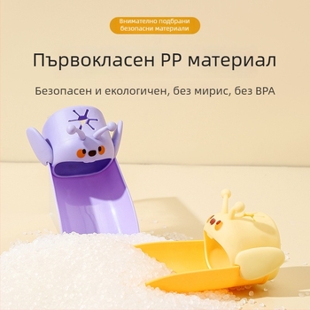 Удължител за чешмата за деца и бебета с дълъг силиконов накрайник, карикатурен водач на водата и защита срещу пръски