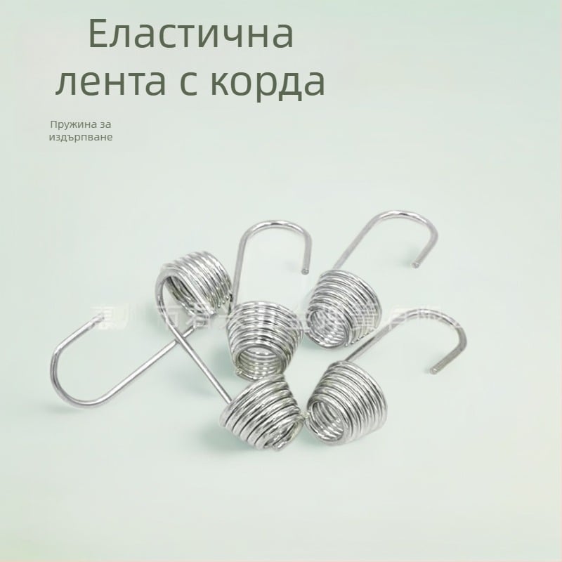 Еластична палаткова кука за въже, аксесоари за въже, пружина за напрежение, плетена лентова кука с пружина