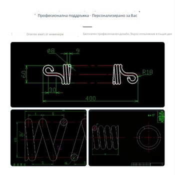 304 неръждаема стомана, червено боядисана компресионна пружина, нестандартни механични части с висока еластичност