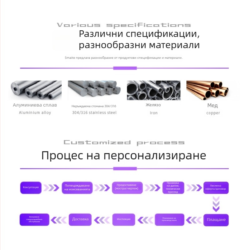 Персонализиран пневматичен цилиндър от 304 неръждаема стомана, двупосочно задвижване, Ø25 мм, ход 15000 мм, голям тласък, по чертежи