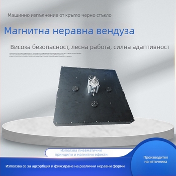 Персонализирана винтово монтирана силиконово-каучова пневматична магнитна неравна вакуумна чашка, кръгло стъкло, кафяво-черно
