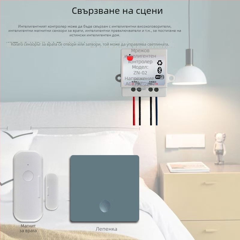 Интелигентен дистанционен превключвател с Wi‑Fi и Bluetooth, двоен режим, за лампи и вентилатори, управление през мобилно приложение