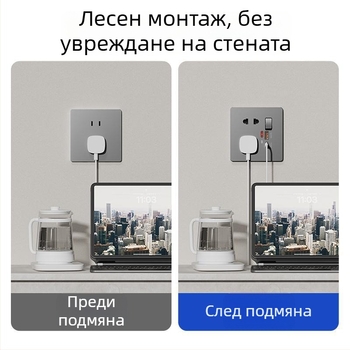 86-тип розетка със ключ, USB Type-C порт и бързо зареждане, скрит монтаж, петполюсна розетка