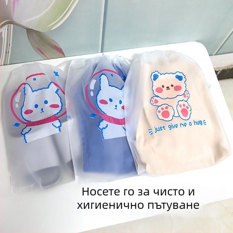 Чанта за съхранение на обувки с връзка, прахозащитна и влагозащитна, организатор за обувки и дрехи за пътуване