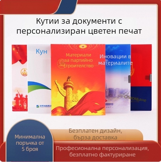 Персонализирана цветна принтирана файл кутия с корица за партийни архиви, PP пластмаса, A4