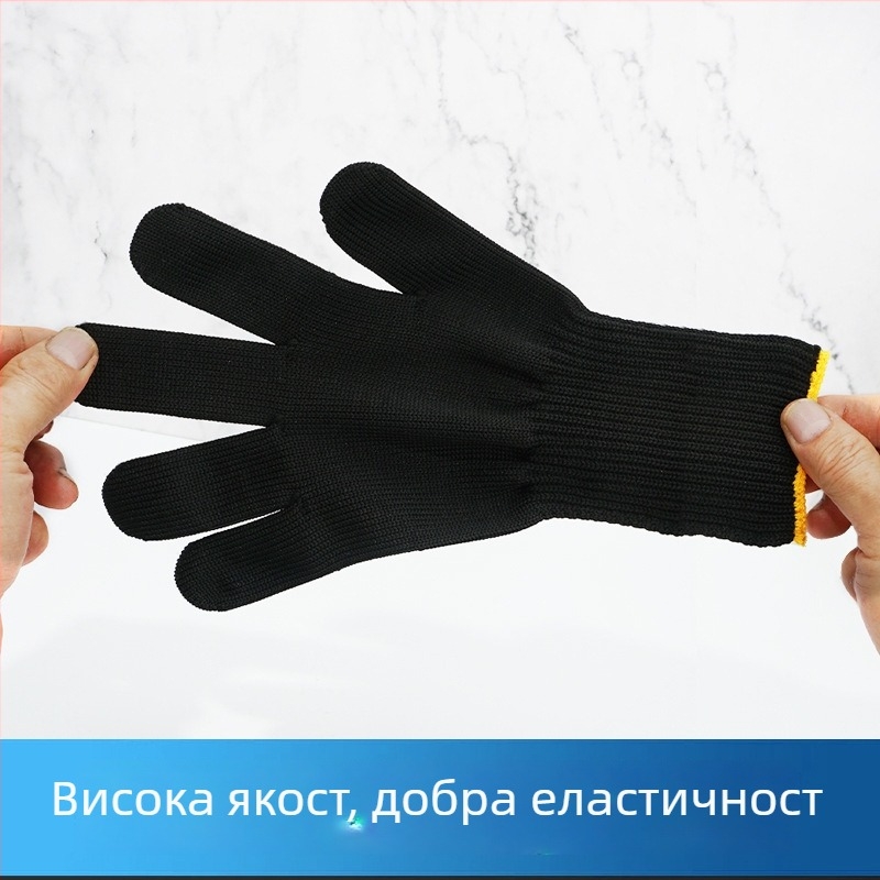 26 cm удължени черни найлонови ръкавици за защита при тежка работа в градина, износоустойчиви, подходящи за беритба на захарна тръстика и бамбукови издънки
