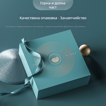 Персонализирана подаръчна кутия за чай и лунна торта, елегантна луксозна опаковка, печат в малък тираж, UV принт и сребърно щамповане