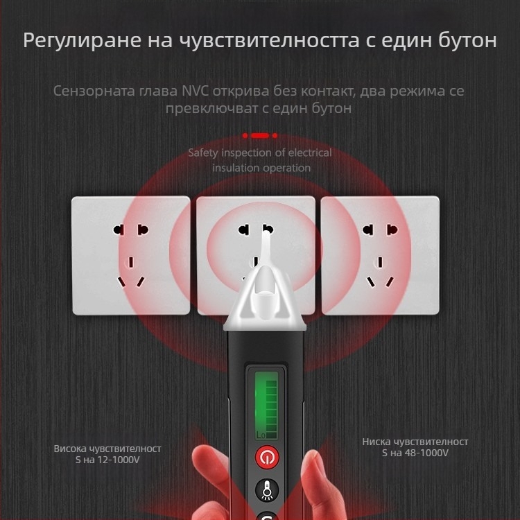 Многофункционален тестер-писалка за напрежение с индукция, висококачествен детектор за фазни и нулеви линии, проверка на прекъсвания, звуков и светлинен сигнал