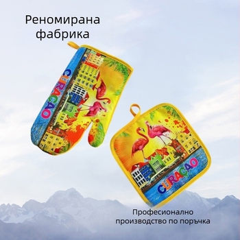 Кухненски изолационни ръкавици за микровълнова фурна, удебелени памучни, антиизгаряне и топлоустойчиви, за високи температури при печене, ръкавици за фурна от памук и лен
