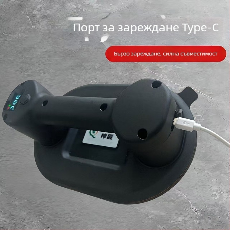 Двойномоторен мощен повдигач за плочки с цифров дисплей, електрическа вакуумна чашка, автоматично възстановяване на въздуха, тежък инструмент за обработка на стъкло