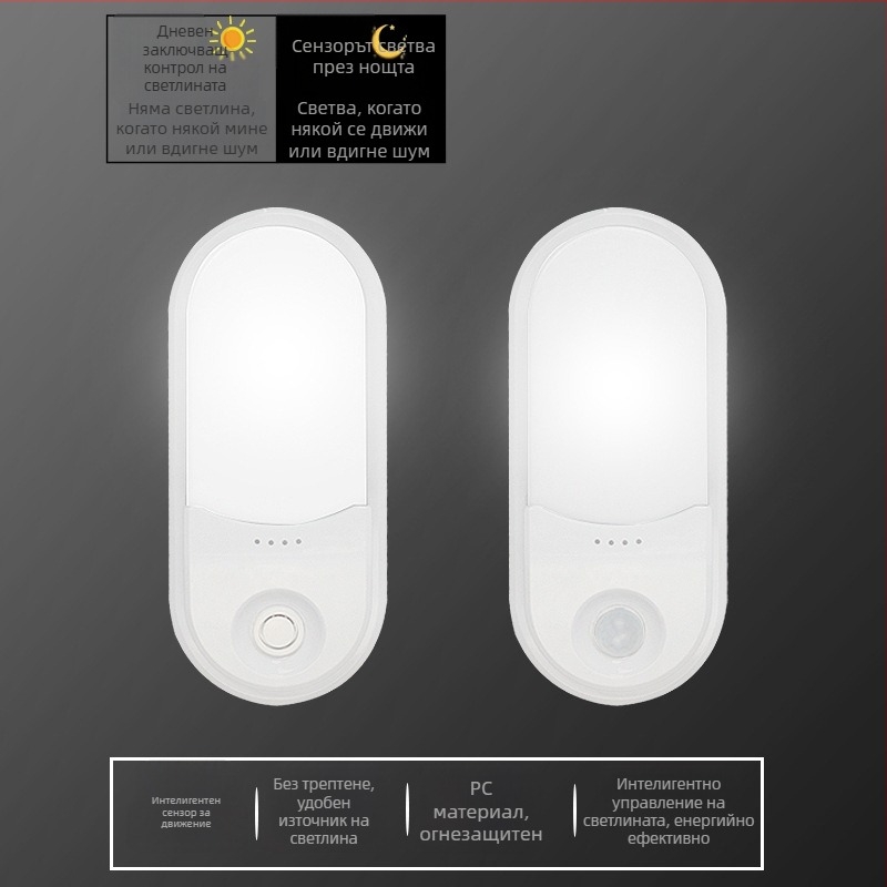 LED индукционна стенна лампа, 220V, модерен минималистичен стил, за дома