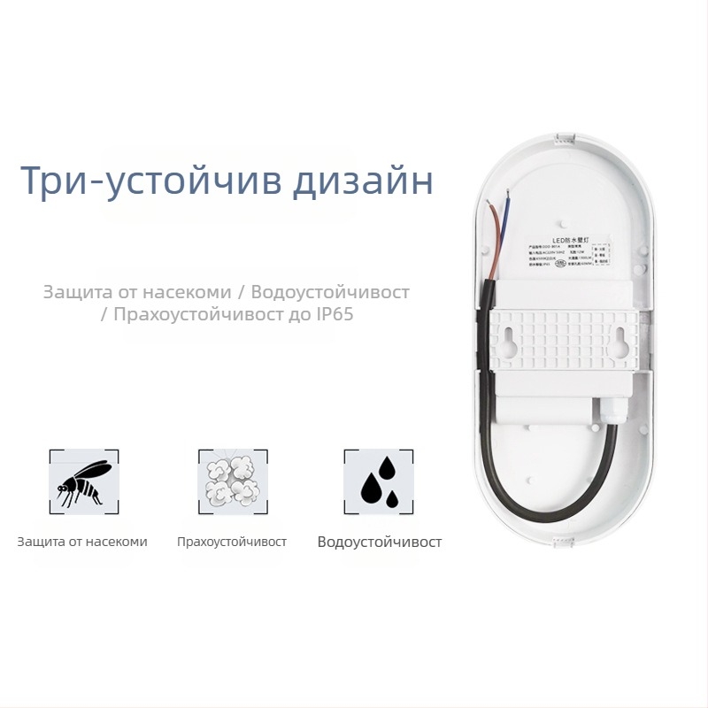 LED индукционна стенна лампа, 220V, модерен минималистичен стил, за дома