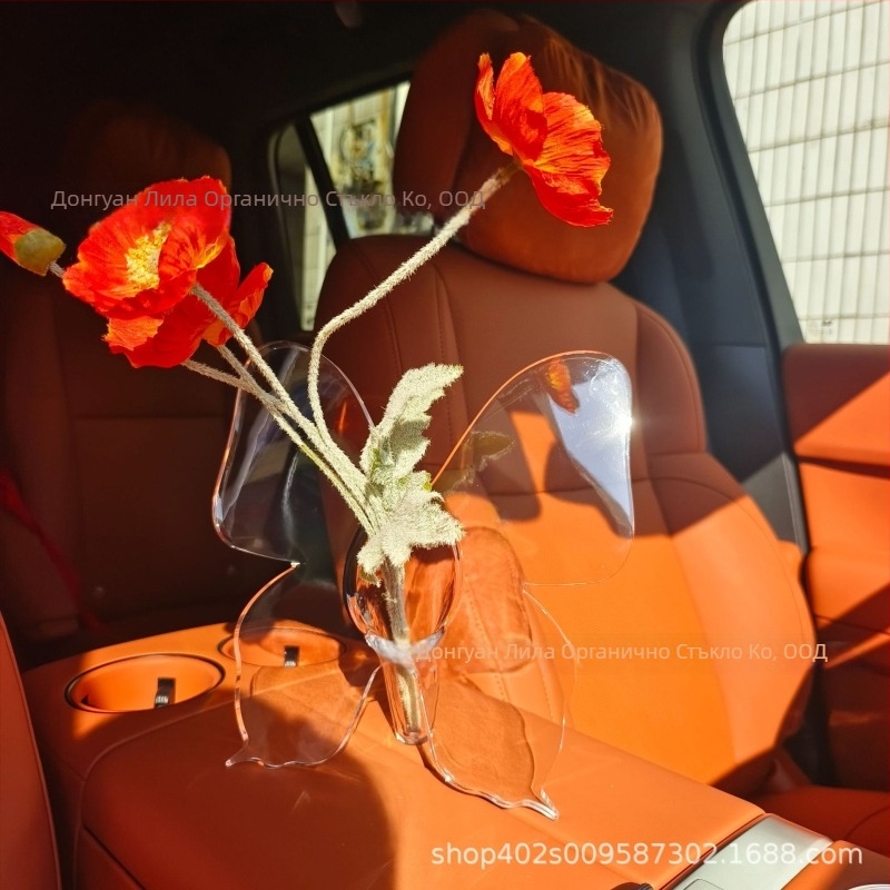Скандинавска пластмасова ваза с пеперуда за домашен декор, дневна стая, изкуствени цветя, минималистичен дизайн
