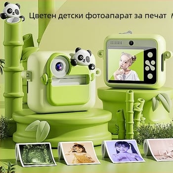 K22 Panda полароид-стил детски фотоапарат — снима и печата цветни снимки