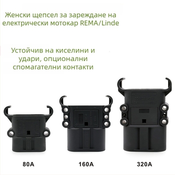 REMA DIN конектор за зареждане на батерия за електрически forklift, мъжки и женски щепсел, Linde