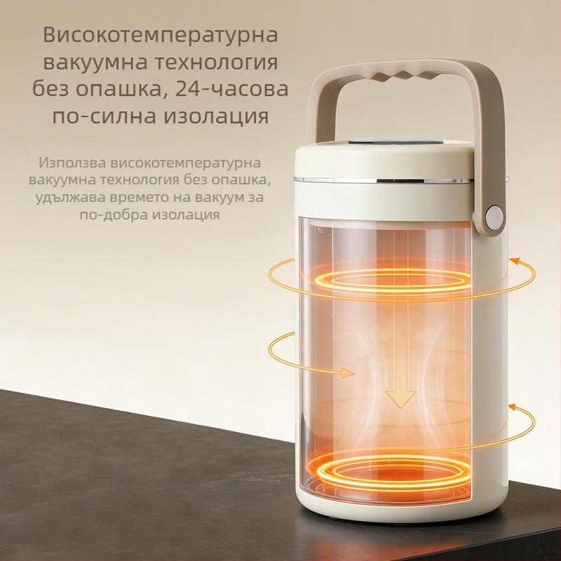 2026 Напълно нова вакуумноизолирана кутия за обяд от титановата сплав и неръждаема стомана, 48 часа поддържа топлината, лека и преносима, голям капацитет